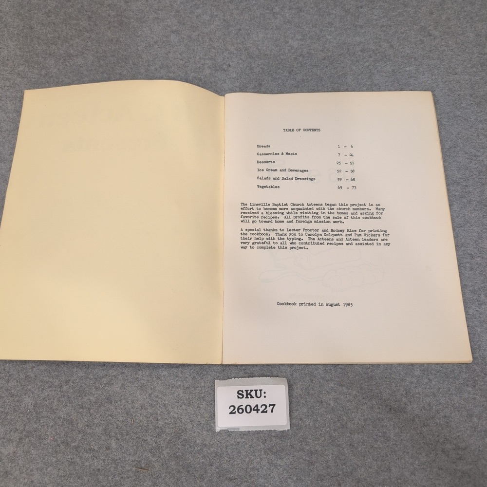 Vintage‎ 1985 LBC Acteens Rainbow Recipes Womens Missionary Union Cookbook - Picture 2 of 2